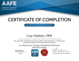 dr luay simhairy aafe certificate